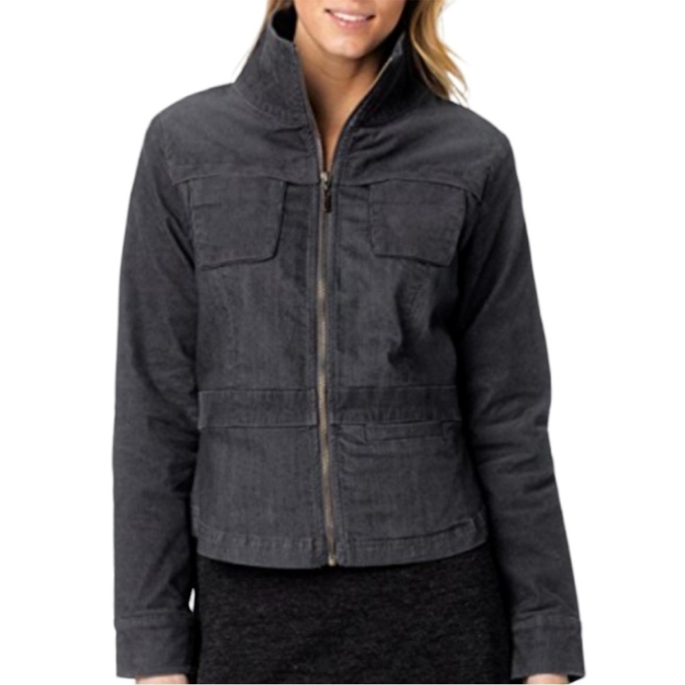 Prana NWT Nadine Jacket Size M Grey Full Zip Corduroy